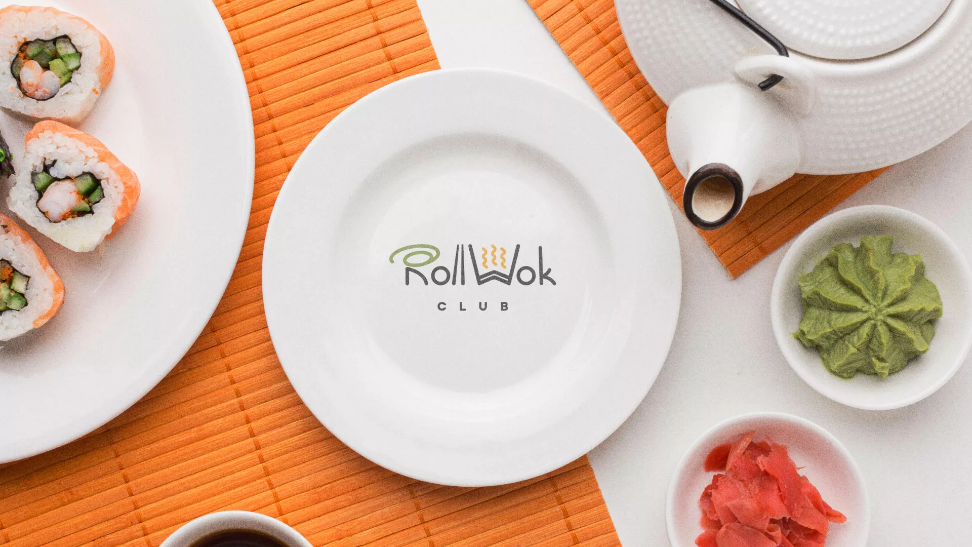 Разработка логотипа и фирменного стиля суши-бара «Roll Wok Club» в Белебее